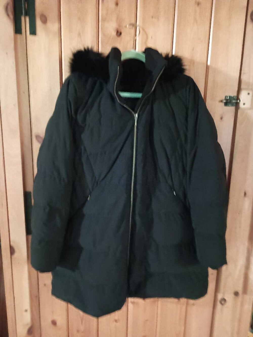 Land's End women's XLP black down parka